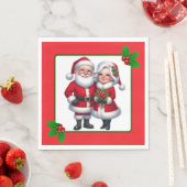 Kerstman en vrouw servet (Insitu)