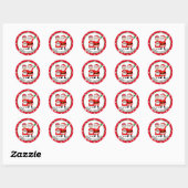 Kerstman en vrouw, Sinterklaas Kerstmis Ronde Sticker (Vel)