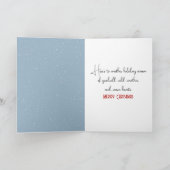 Kerstman en witte kat feestdagen kaart (Binnen)