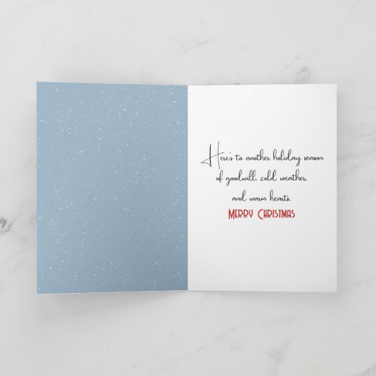 Kerstman en witte kat feestdagen kaart (Binnen)