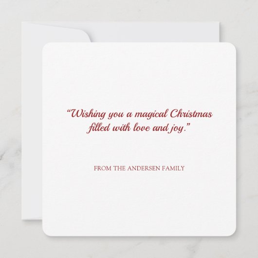 Kerstman en Witte Paard Magisch Feestdagenkaart (Achterkant)