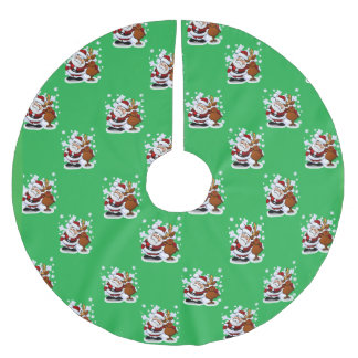 Kerstman en Zak Kerstboom Vloerkleed Rok