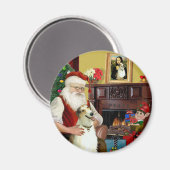 Kerstman en zijn Borzoi Magneet (Voorkant / Achterkant)