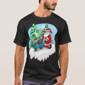 Kerstman en zijn cadeauwagen t-shirt (Voorkant)
