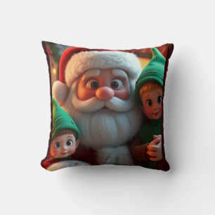 Kerstman en zijn elfen kussen