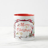 Kerstman en zijn elfen vrolijke kerst Mok (Midden)