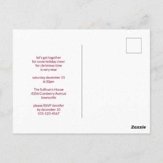 Kerstman en zijn Flying Rendier Kerstfeest Briefkaart (Achterkant)