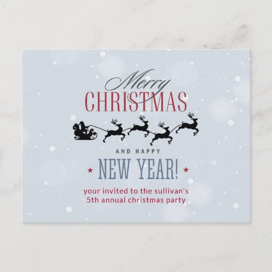 Kerstman en zijn Flying Rendier Kerstfeest Briefkaart (Voorkant)