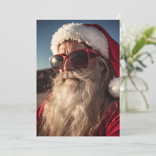 Kerstman en zijn Ray-Bans - Trouw Kerstmis! Kaart (Staand voorkant)