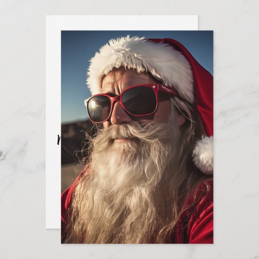 Kerstman en zijn Ray-Bans - Trouw Kerstmis! Kaart (Voorkant / Achterkant)