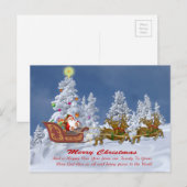 Kerstman en zijn rendier kerstkaarten feestdagenkaart (Voorkant / Achterkant)