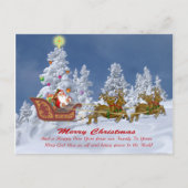 Kerstman en zijn rendier kerstkaarten feestdagenkaart (Voorkant)