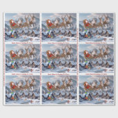 Kerstman en zijn rendier Kerstmis Personaliseren T Cadeaupapier (Vlak)
