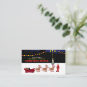 Kerstman en zijn rendieren, Kerstfeest ticket Informatiekaartje (Staand voorkant)