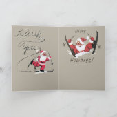 Kerstman en zijn rendiertje Feestdagen Kaart (Binnen)