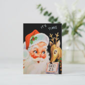  Kerstman en zijn rendiertje Feestdagenkaart (Staand voorkant)