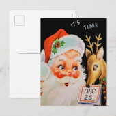  Kerstman en zijn rendiertje Feestdagenkaart (Voorkant / Achterkant)