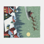 Kerstman en zijn slee fleece deken (Voorkant (Horizontaal))