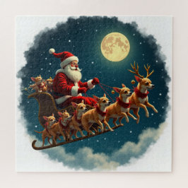 Kerstman en zijn slee getrokken door Chihuahua bem Legpuzzel