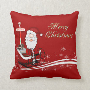 Kerstman en zijn slee kerstman kussen