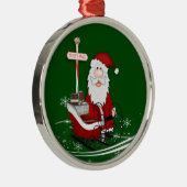 Kerstman en zijn slee kerstman metalen ornament (Rechts)
