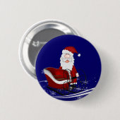 Kerstman en zijn slee kerstman ronde button 5,7 cm (Voorkant /achterkant)