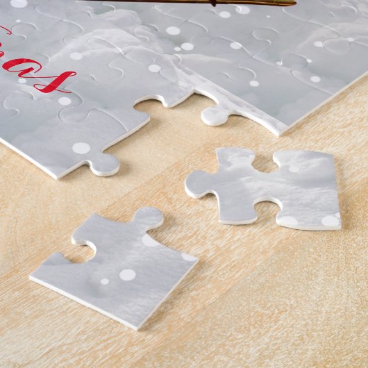  kerstman en zijn slee kerstmis legpuzzel (Zijkant)