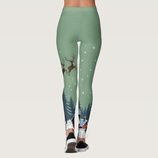 Kerstman en zijn slee leggings (Achterkant)