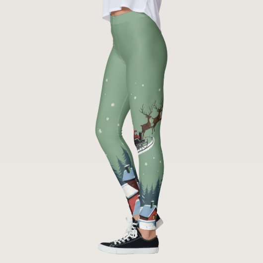 Kerstman en zijn slee leggings (Links)