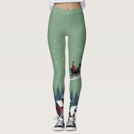 Kerstman en zijn slee leggings