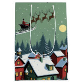 Kerstman en zijn slee medium cadeauzakje (Achterkant)