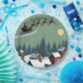 Kerstman en zijn slee papieren bordje (Feest)