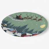 Kerstman en zijn slee papieren bordje (Gekanteld)