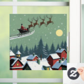 Kerstman en zijn slee raamsticker (Huis)