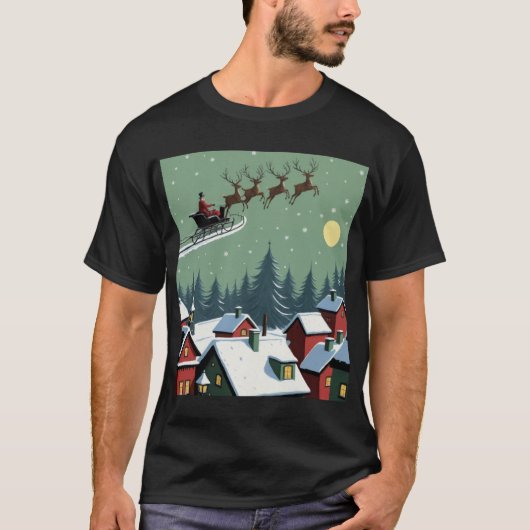 Kerstman en zijn slee t-shirt (Voorkant)