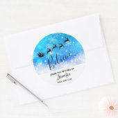 Kerstman en zijn vliegende rendier - Geloof - Keuk Ronde Sticker (Envelop)