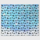 Kerstman en zijn vliegende rendierkerst cadeaupapier (Vlak)