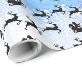 Kerstman en zijn vliegende rendierkerst cadeaupapier (Rol Hoek)