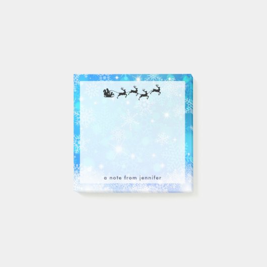 Kerstman en zijn vliegende rendierkerst post-it® notes (Voorkant)