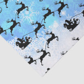 Kerstman en zijn vliegende rendierkerst tissuepapier (Detail)