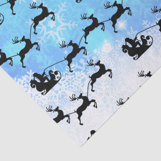 Kerstman en zijn vliegende rendierkerst tissuepapier (Detail)