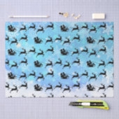 Kerstman en zijn vliegende rendierkerst tissuepapier (Craft)