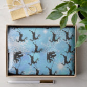 Kerstman en zijn vliegende rendierkerst tissuepapier (Geschenk)