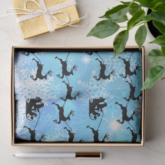 Kerstman en zijn vliegende rendierkerst tissuepapier (Geschenk)