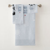 Kerstman en zijn vliegende rendierster Silhouette Bad Handdoek (Insitu)