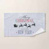 Kerstman en zijn vliegende rendierster Silhouette Bad Handdoek (Handdoek)