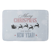 Kerstman en zijn vliegende rendierster Silhouette Badmat (Voorkant)