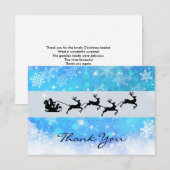Kerstman en zijn vliegende rendierster Silhouette Bedankkaart (Voorkant / Achterkant)