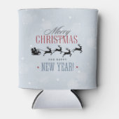 Kerstman en zijn vliegende rendierster Silhouette Blikjeskoeler (Voorkant)