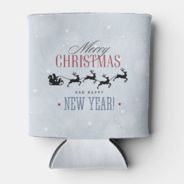 Kerstman en zijn vliegende rendierster Silhouette Blikjeskoeler